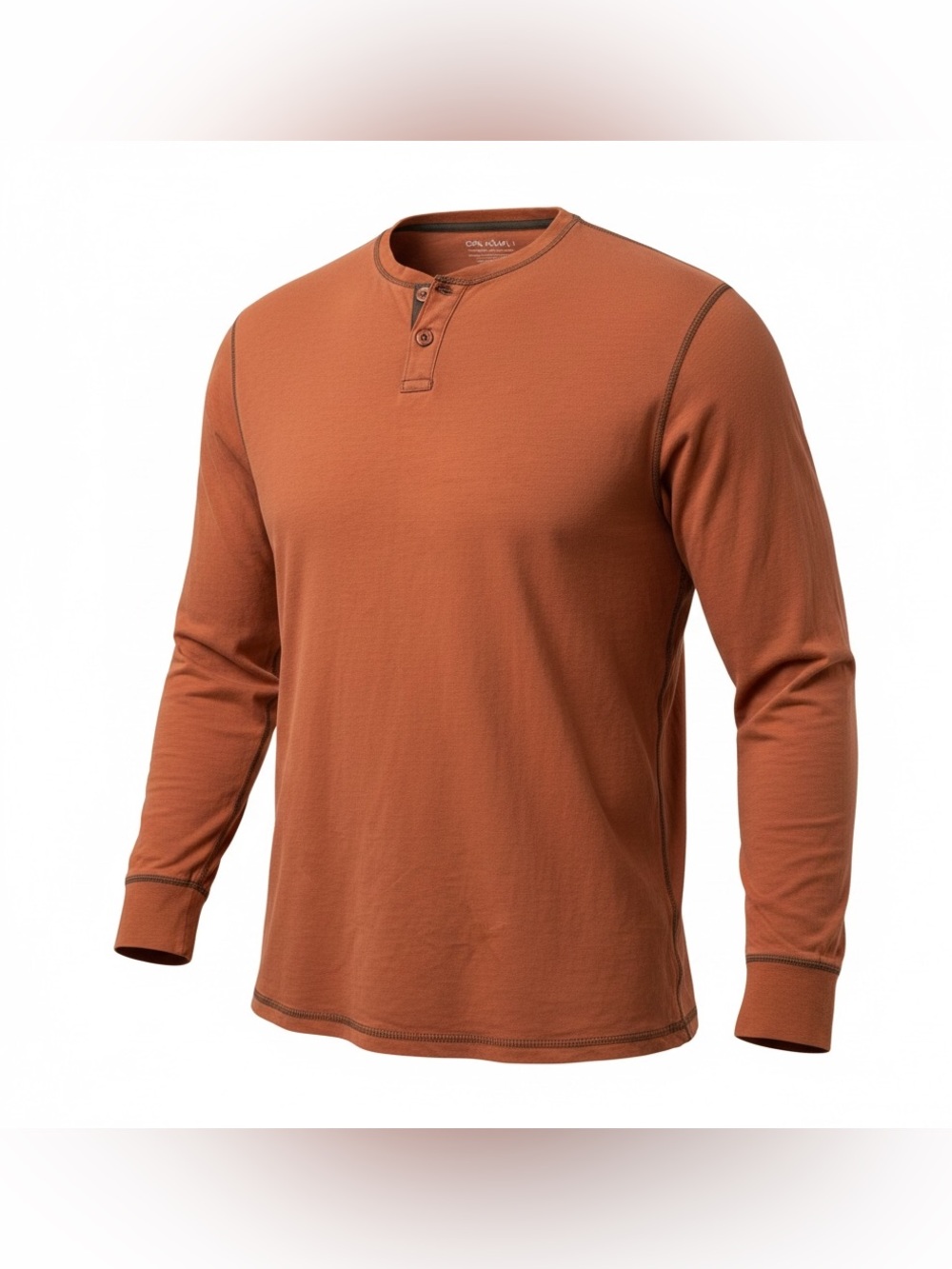 North Ridge Outfitters Men's Long-Sleeve Henley Shirt - Rust